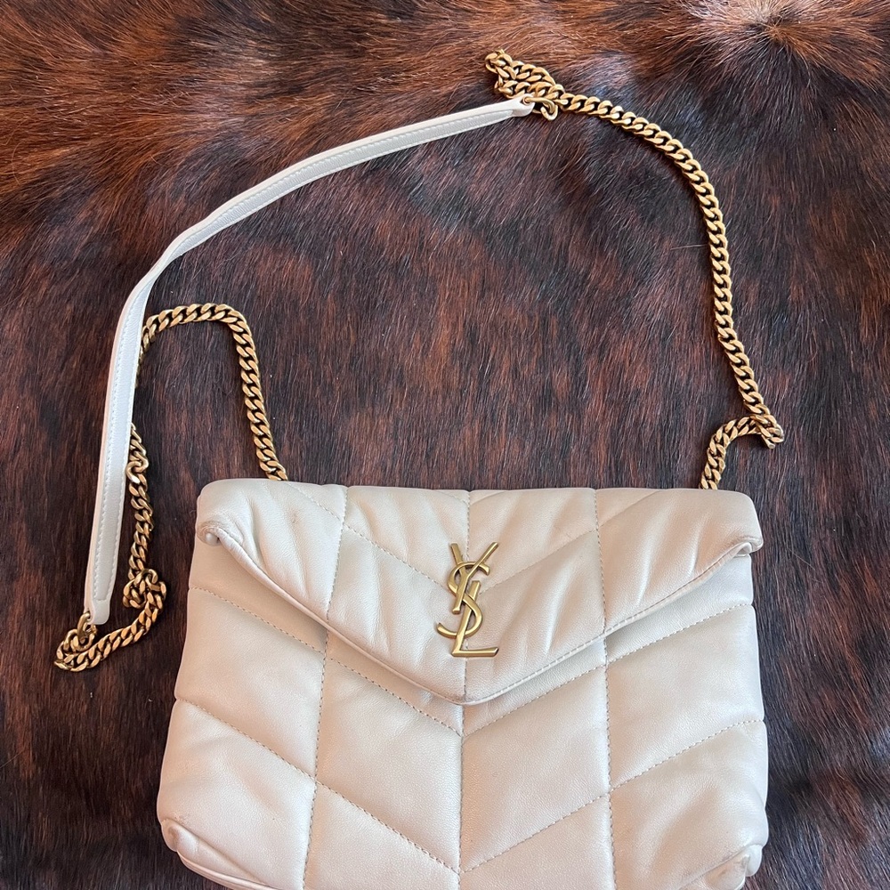 Yves Saint Laurent Beige Quilted Shoulder Bag